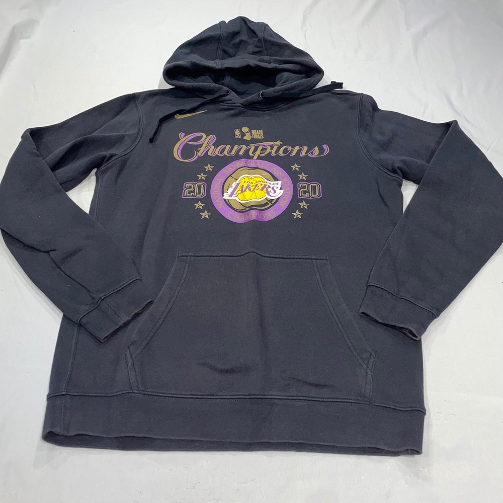 Nike Los Angeles Lakers 2020‎ NBA Finals Champions Hoodie Mens Medium Black Gold
